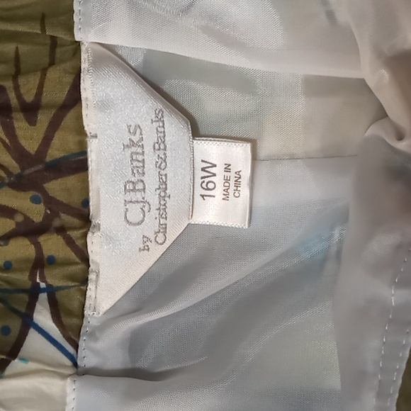 CJ Banks Flowered Skirt w Lining Size 16W - Picture 7 of 7